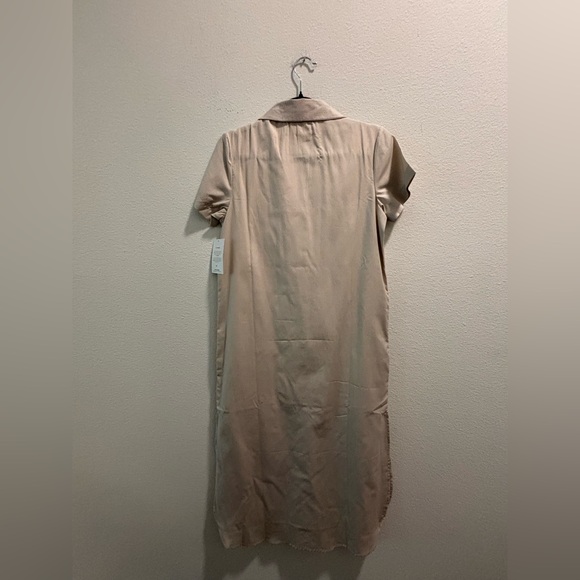 NWT Harper Sage Beige Button-Front Midi Shirt Dress, size XS - Picture 6 of 7